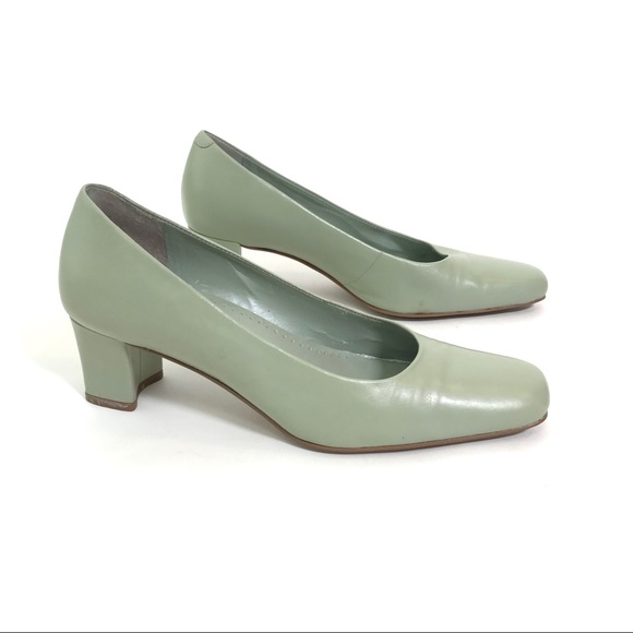 sage green pumps